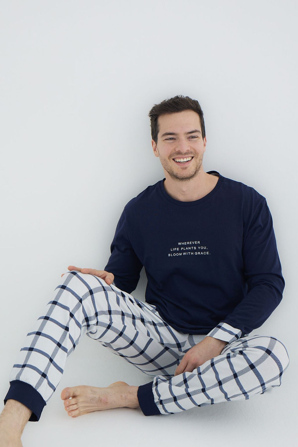TRENDYOL MAN Lacivert Orme Pijama Tak?m? TMNAW25PT00071 - Trendyolmilla фото 6