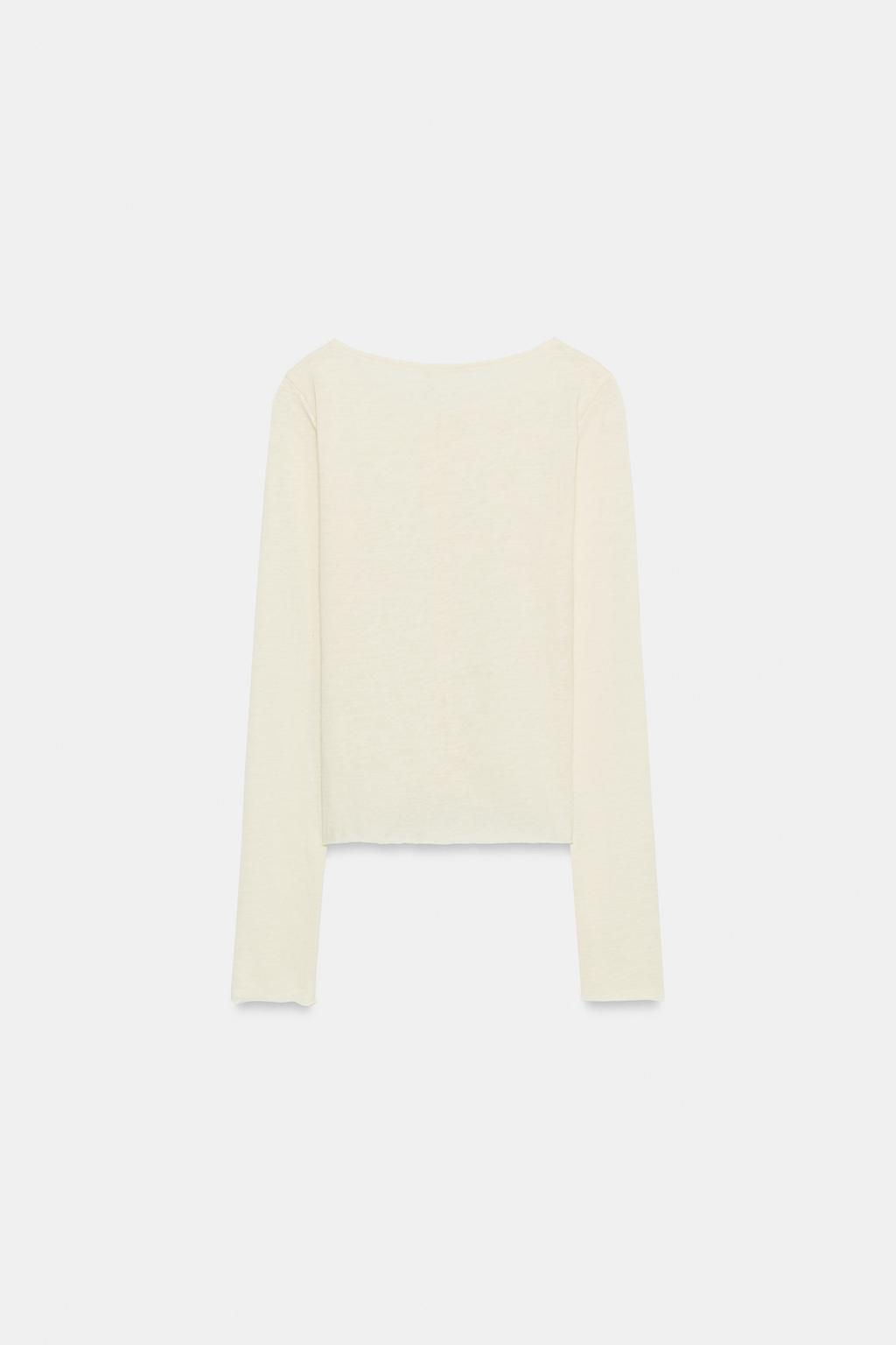 RUSTIC T-SHIRT WITH BUTTONS - Zara фото 8