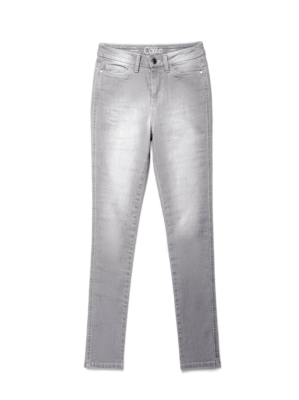 CONTE Ультраэластичные джинсы с высокой посадкой CON-117 light grey