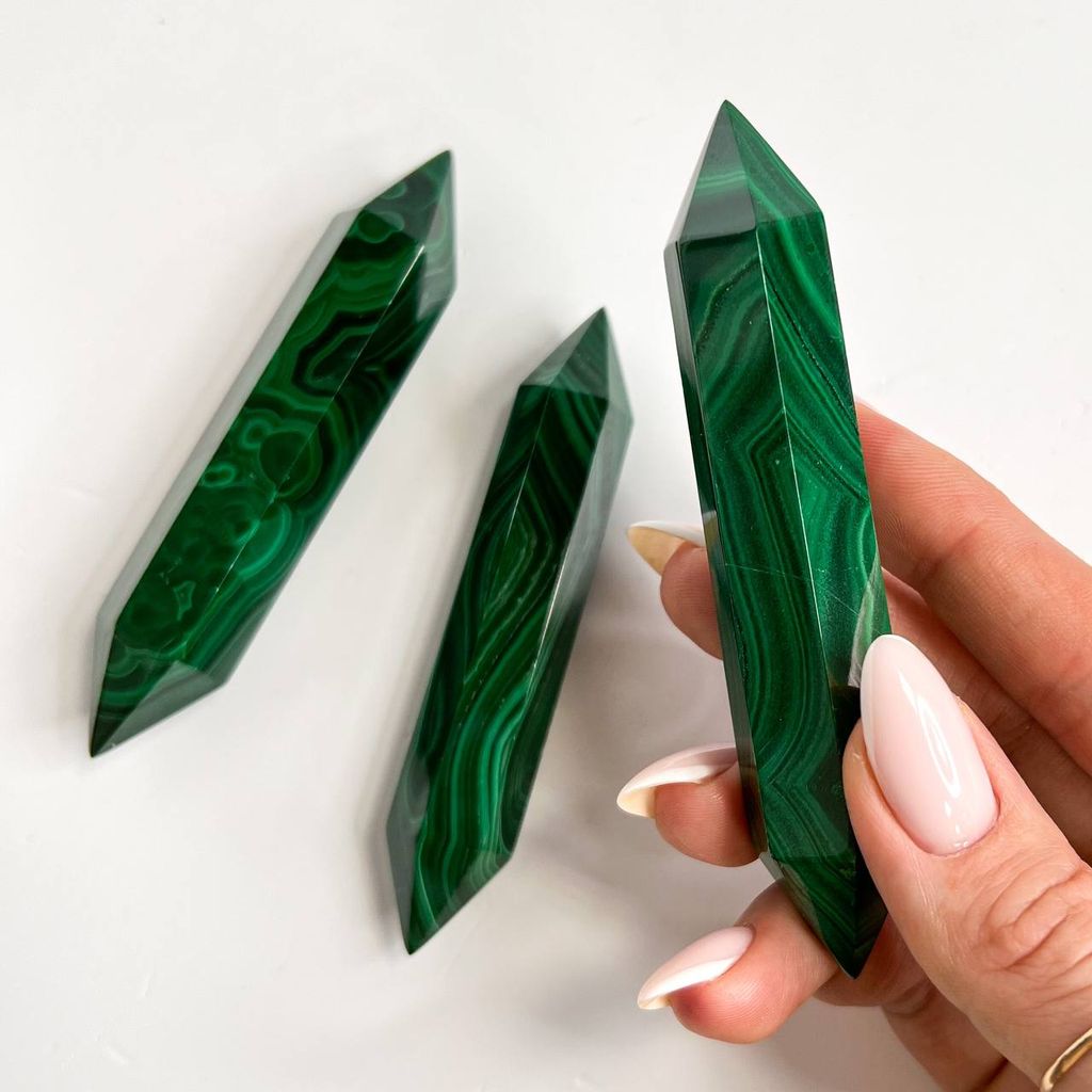 Кристалл двухконечный из Малахита - Радуга самоцветов фото 2