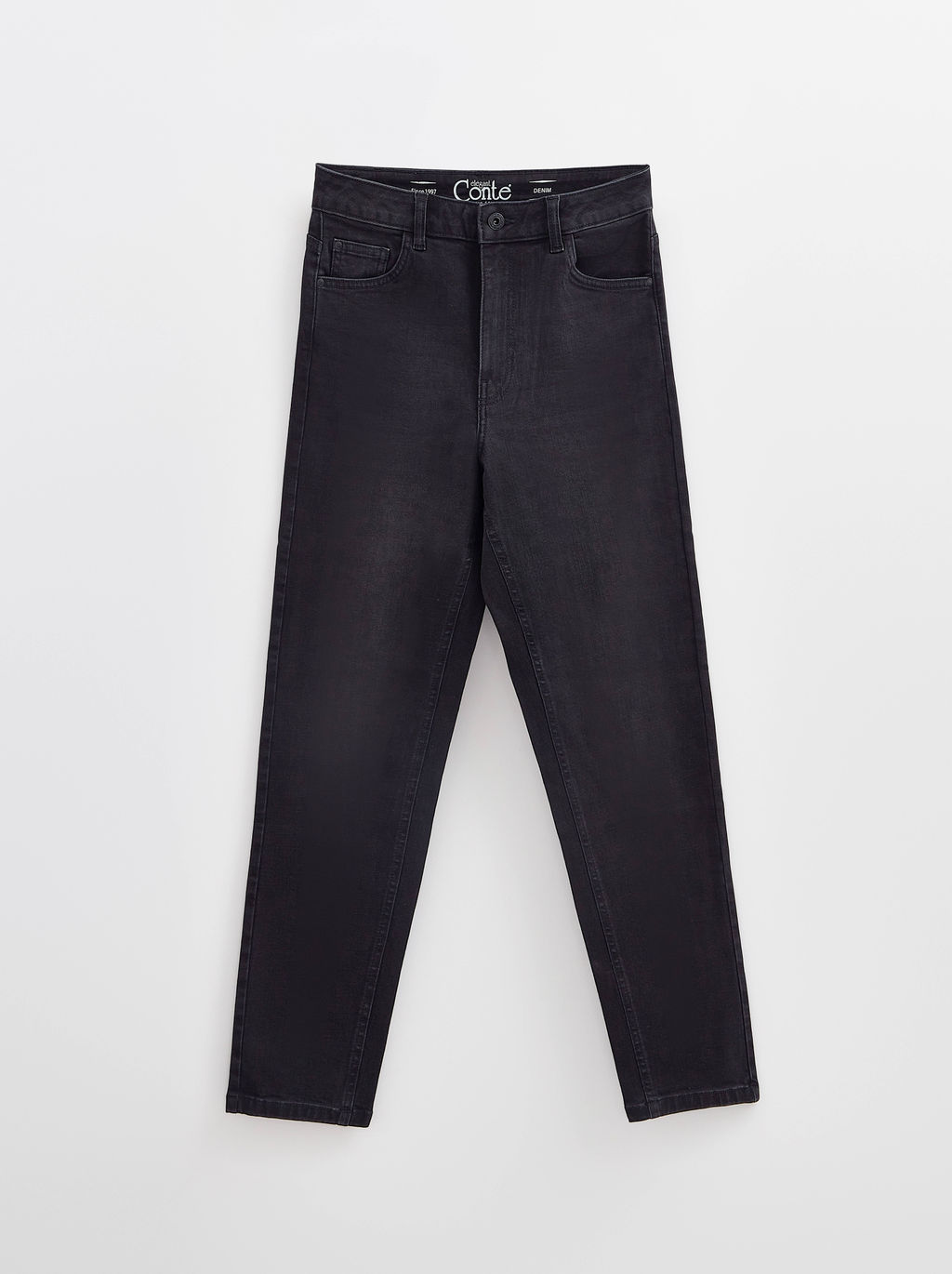 CONTE CON-662 Черные джинсы mom с эффектом потертости из eco-friendly денима black - Conte elegant фото 6