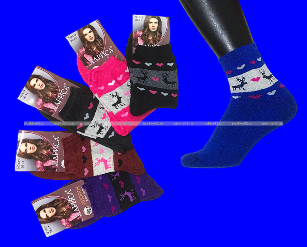 Цена за 12 пар. Термоноски женские внутри махра "ОЛЕНИ" арт. 716 (613)