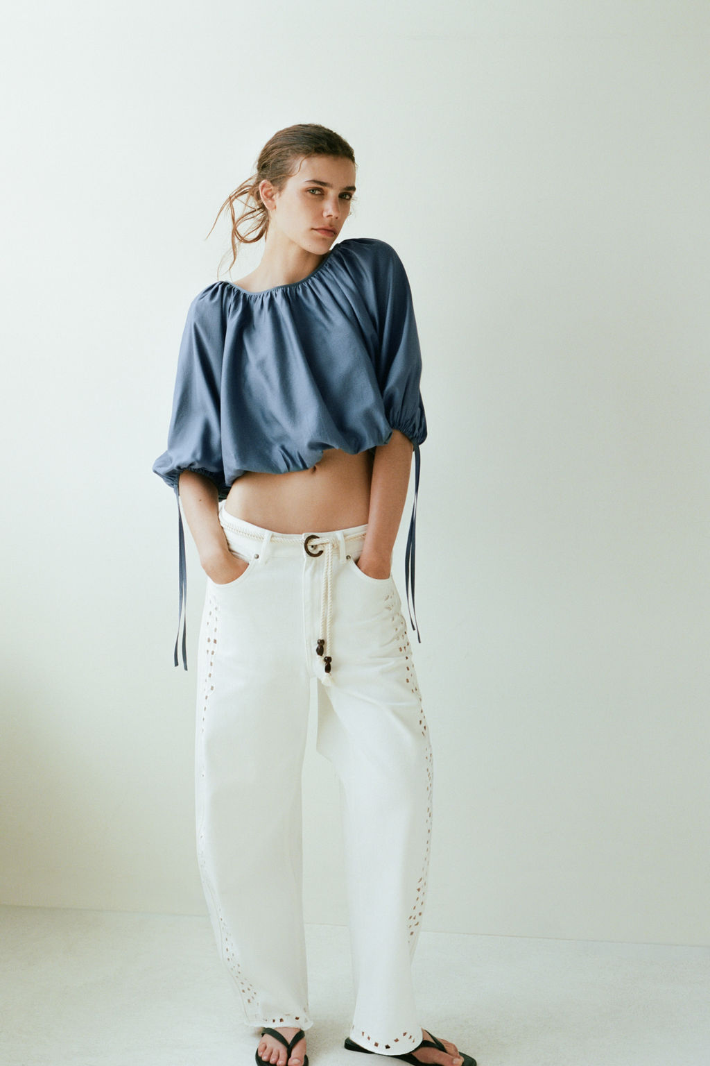 Blusa oversize con lazadas - H&m фото 4
