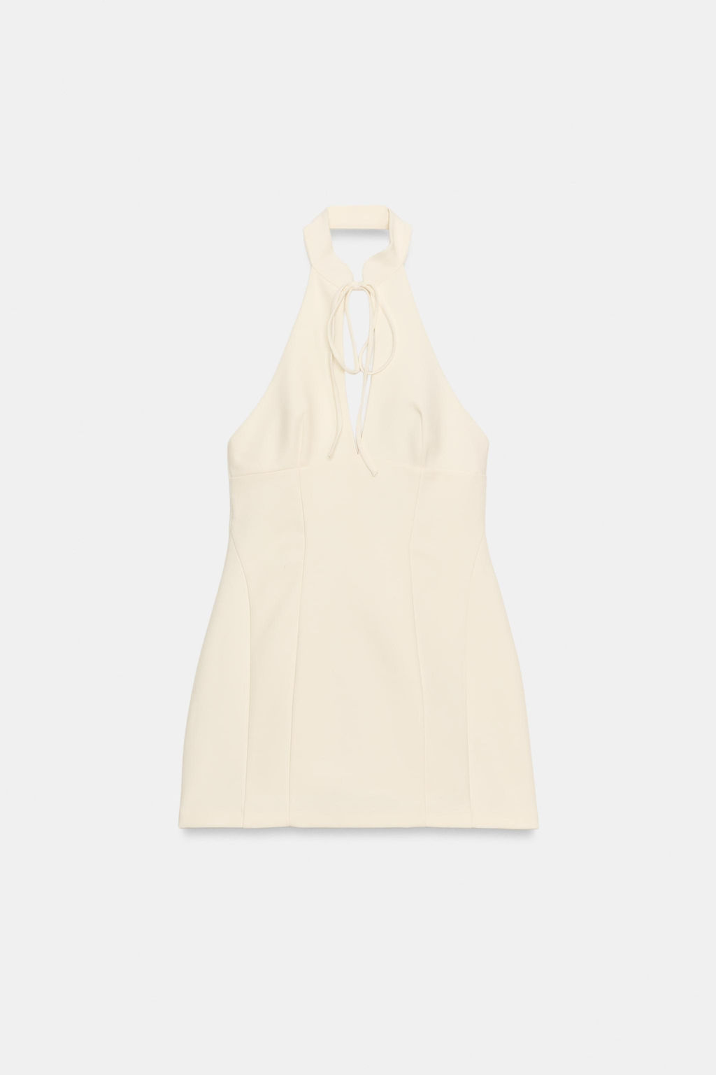VESTIDO MINI HALTER VOLUMEN / Blanco roto - Zara фото 5