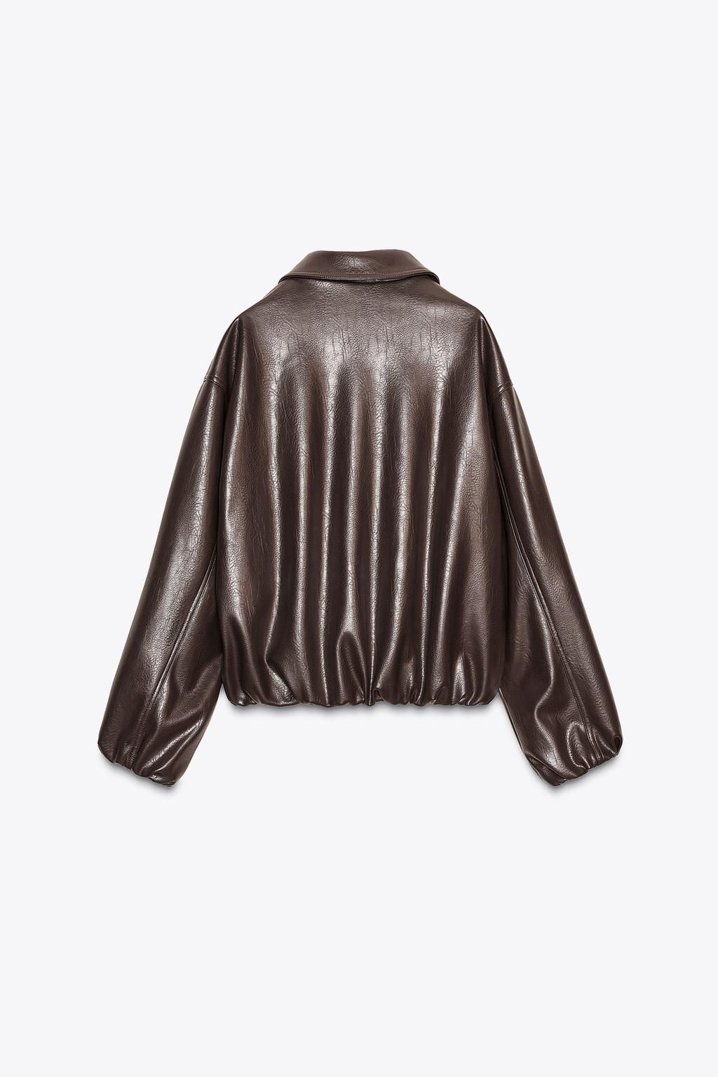 FAUX LEATHER BOMBER JACKET - Zara фото 9