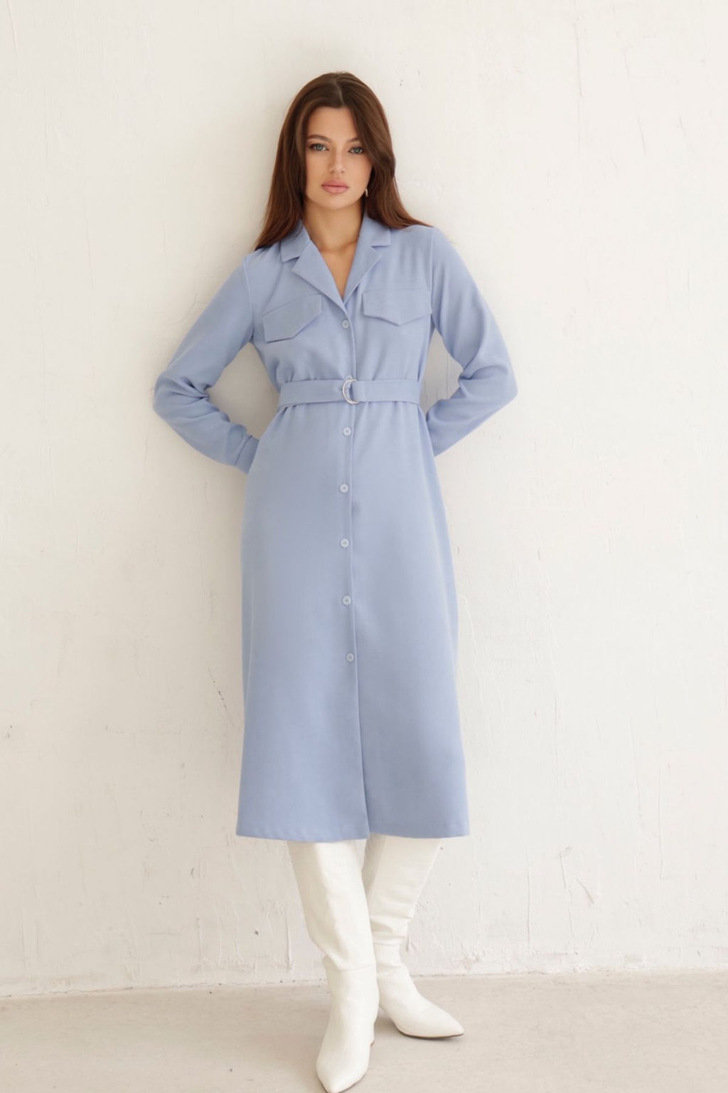 Платье-рубашка с английским воротником - Martichelli фото 261