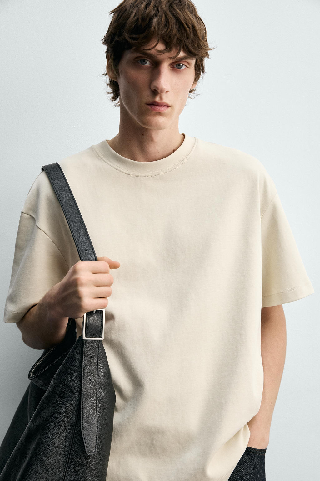 CAMISETA RELAXED FIT INTERLOCK / Blanco roto - Zara фото 5
