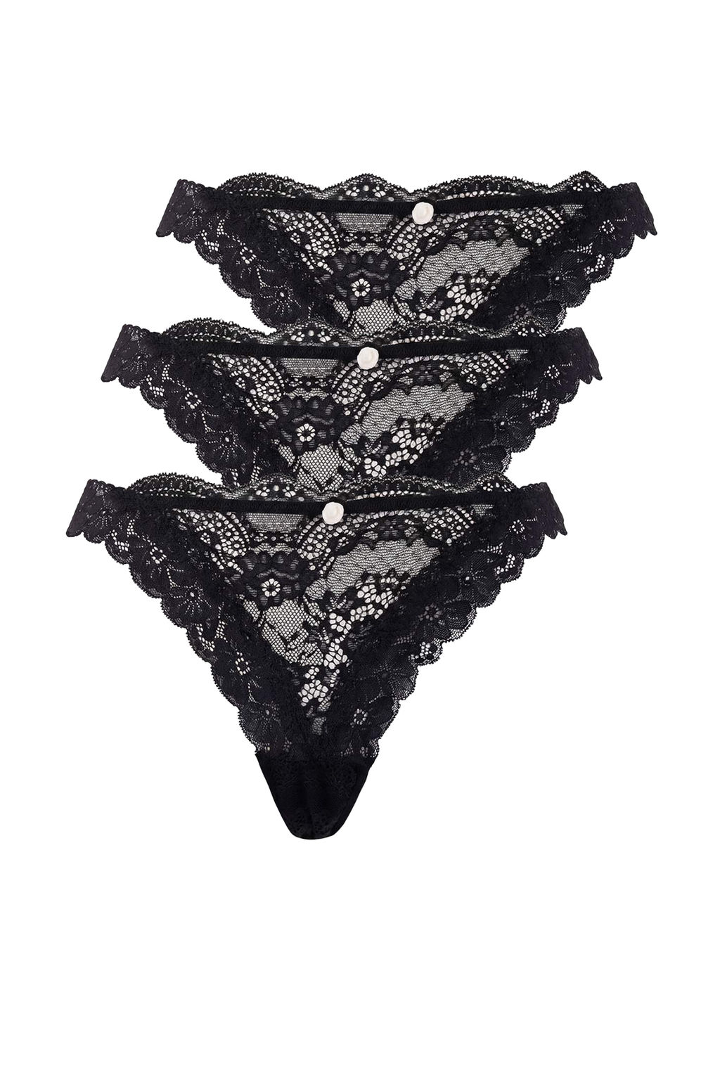 Siyah 3lu Dantel Tanga Kulot THMSS26KU00001