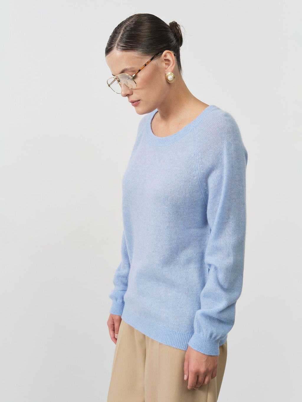Джемпер кашемировый 1105 голубой