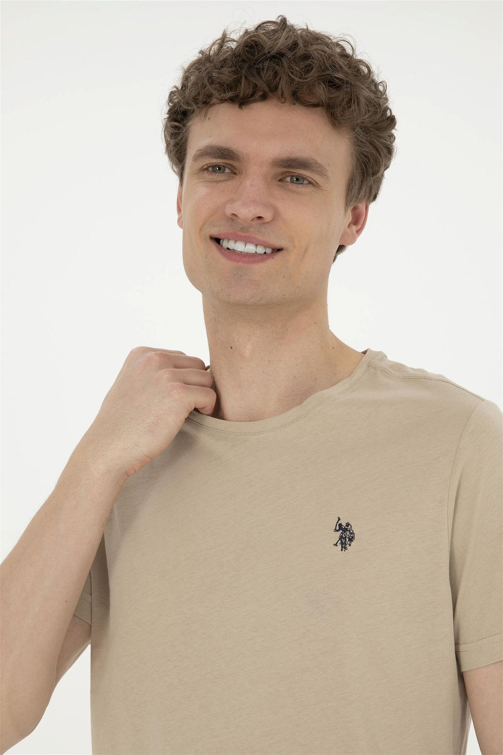 Мужская базовая футболка светло-хаки Неожиданная скидка в корзине - U.s. polo assn фото 2