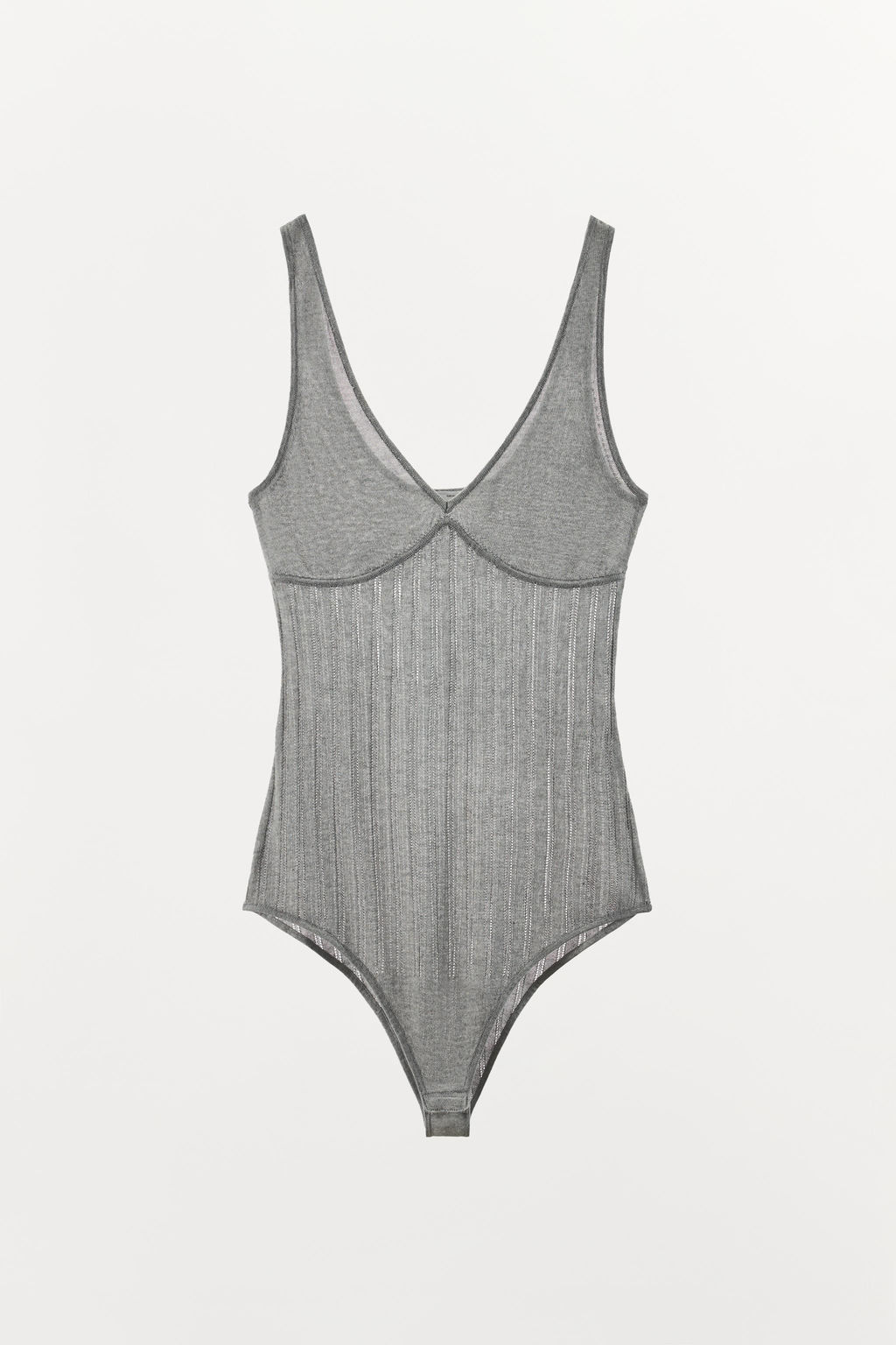 BODY PUNTO MEZCLA VISCOSA / Gris vigor? - Zara фото 5