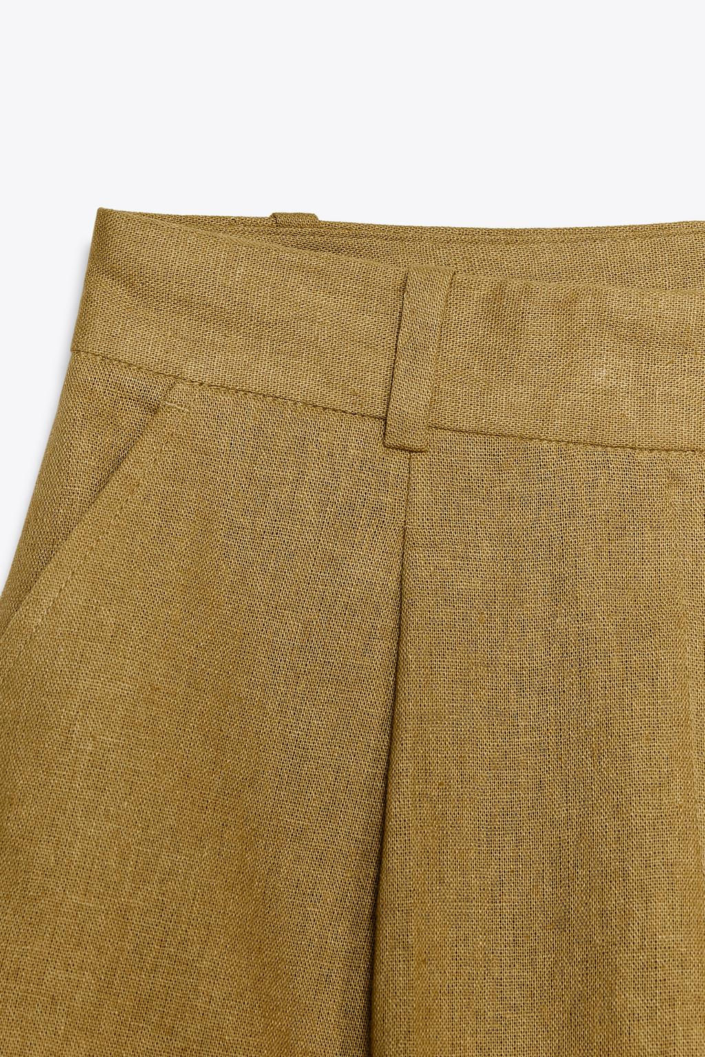 HIGH-WAIST LINEN BLEND BERMUDA SHORTS - Zara фото 6