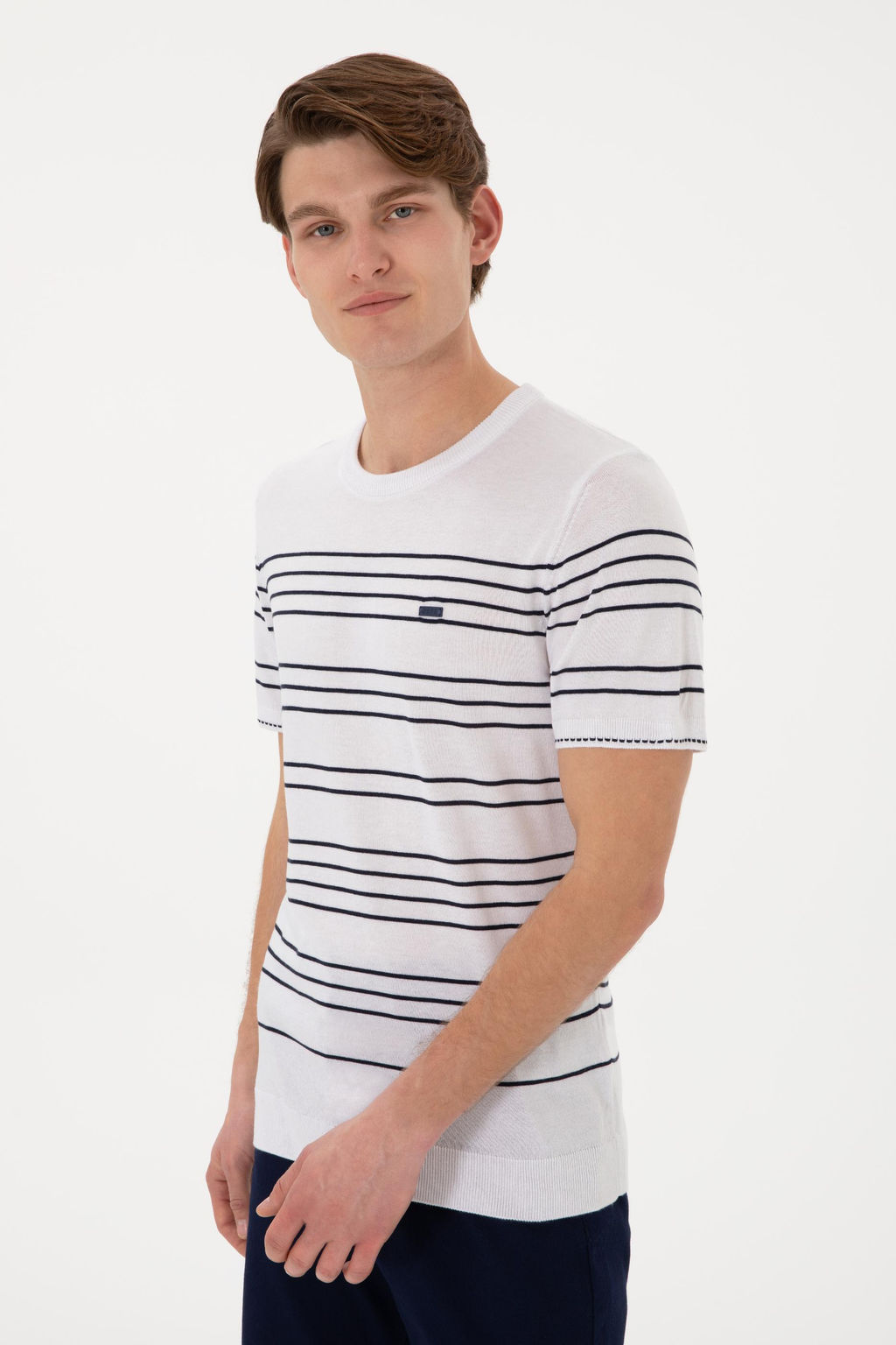 Erkek Slim Fit Bisiklet Yaka Beyaz Ti__rt Sepette S_rpriz _ndirim - U.s. polo assn фото 10