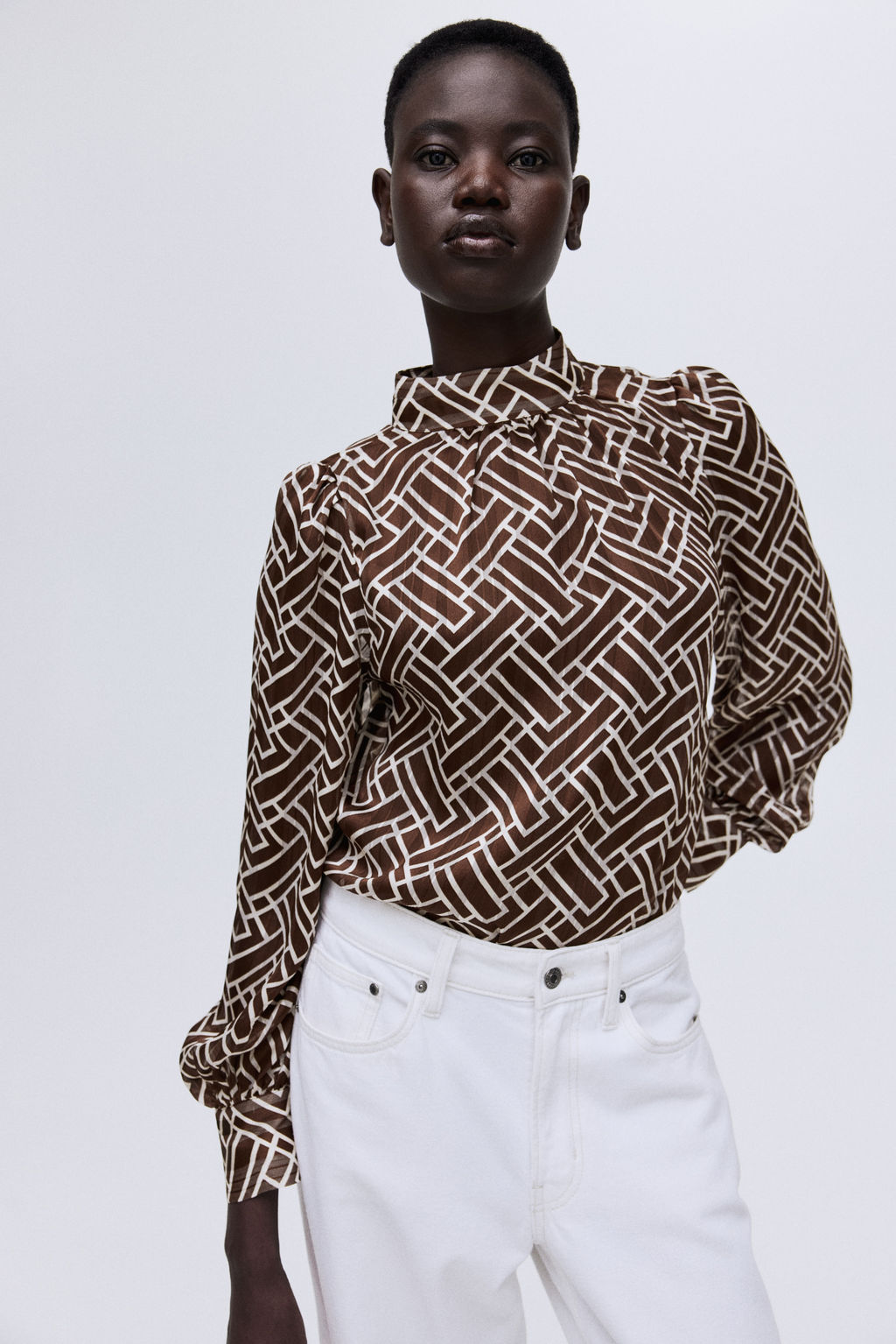 Stand-collar blouse - H&m фото 6