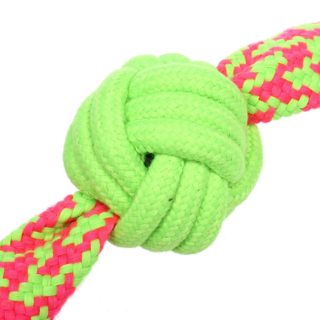 Цена за 2 шт. Игрушка-канат для всех пород собак "Счастливый хвост!", цвет ярко-зеленый, 40*6см/90гр