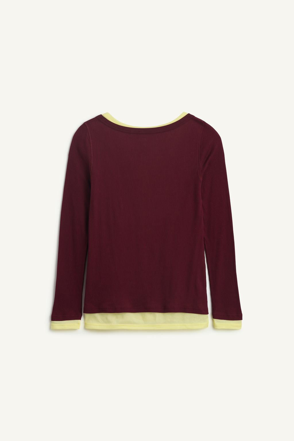 CTTN DBL TSHRT 16 / Burgundy - Zara фото 6