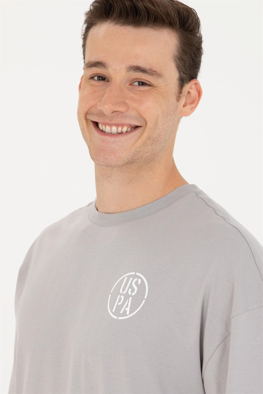 U. S. Polo Assn Мужская серая длинная футболка с круглым вырезом Неожиданная скидка в корзине - U.s. polo assn фото 2