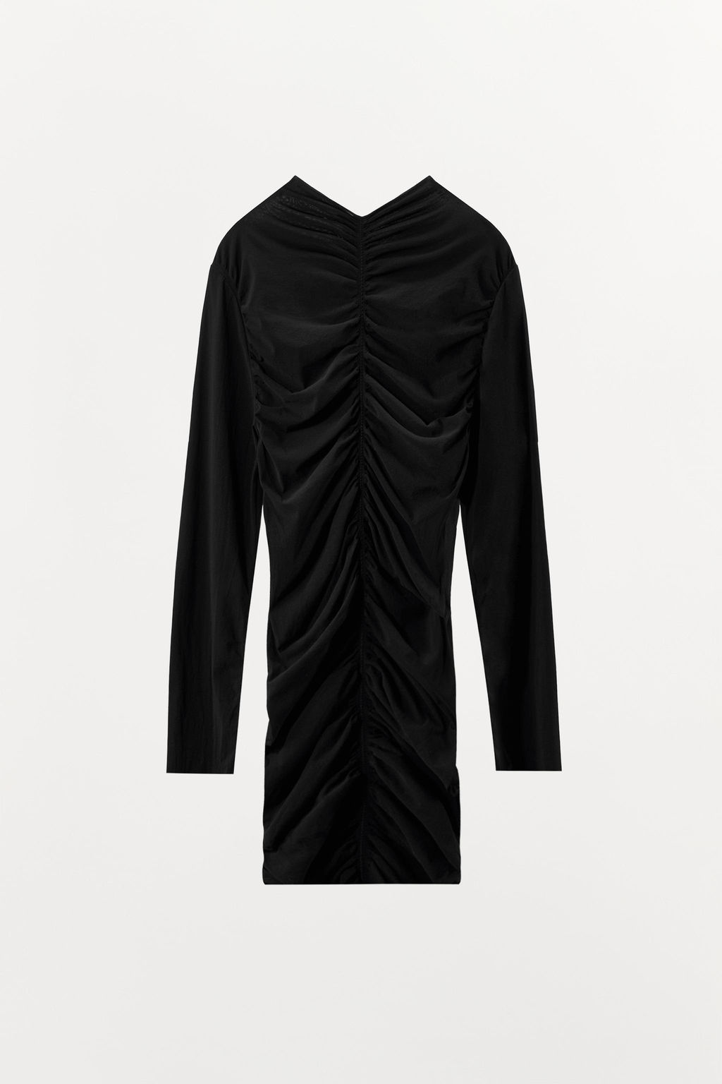 VESTIDO MINI MEDIA FRUNCIDOS / Negro - Zara фото 6