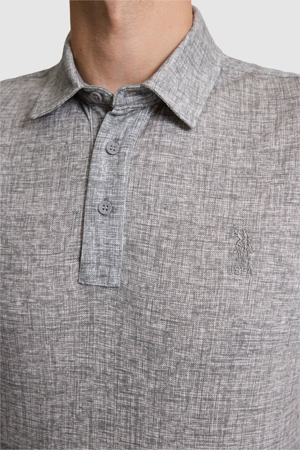 Erkek Gri Regular Fit Polo Yaka Ti__rt - U.s. polo assn фото 6