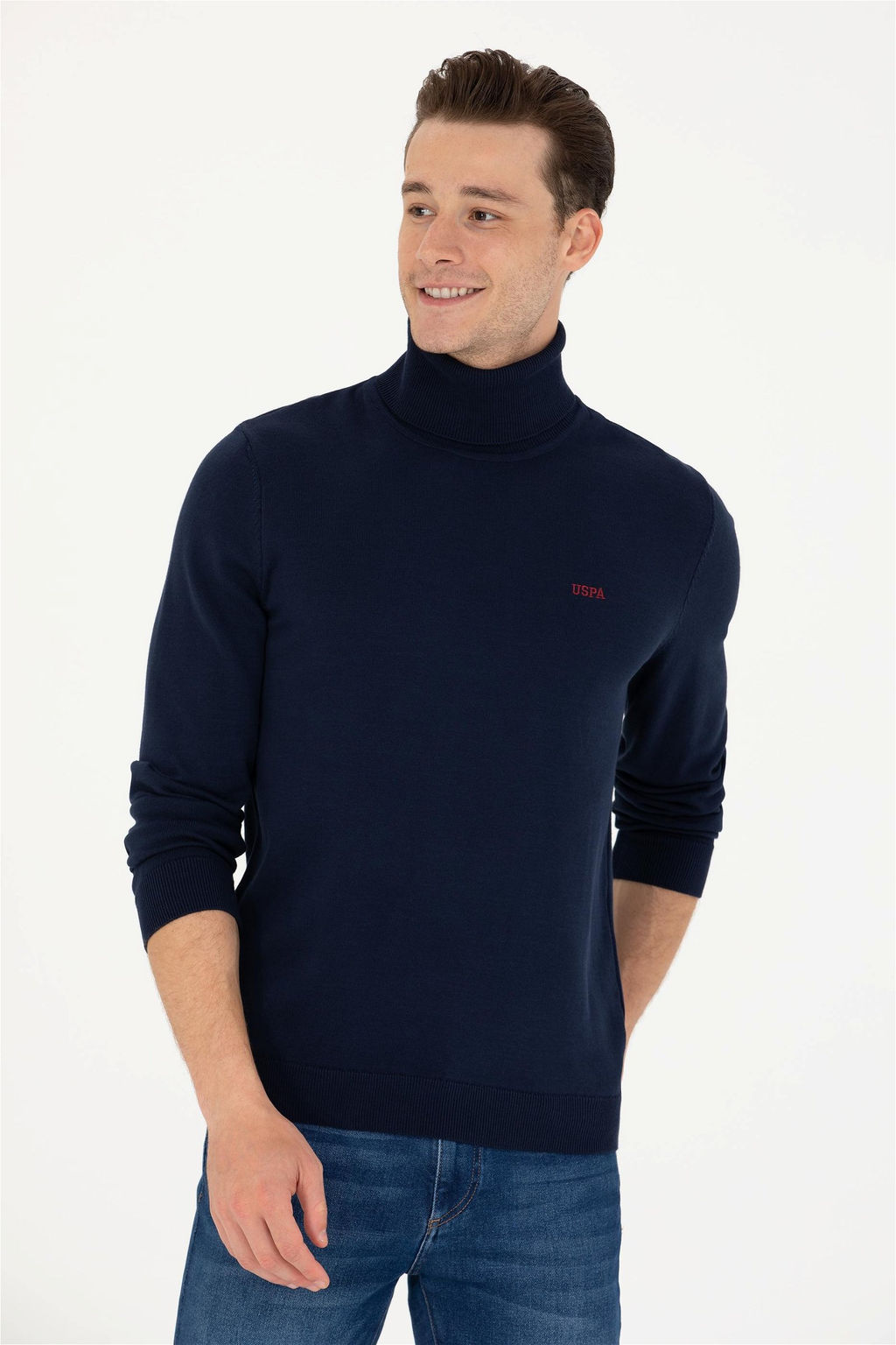 U. S. Polo Assn Мужской темно-синий базовый свитер - U.s. polo assn фото 8