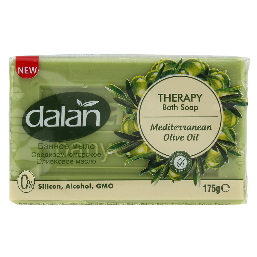 Мыло туалетное твердое Dalan Therapy 175г, банное, Средиземноморское оливковое масло (Турция)  фото 2