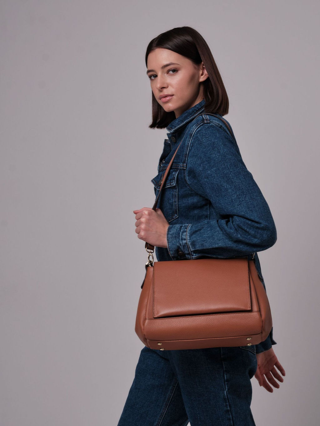 Сумка сэтчел Deboro 30923 коричневый камень