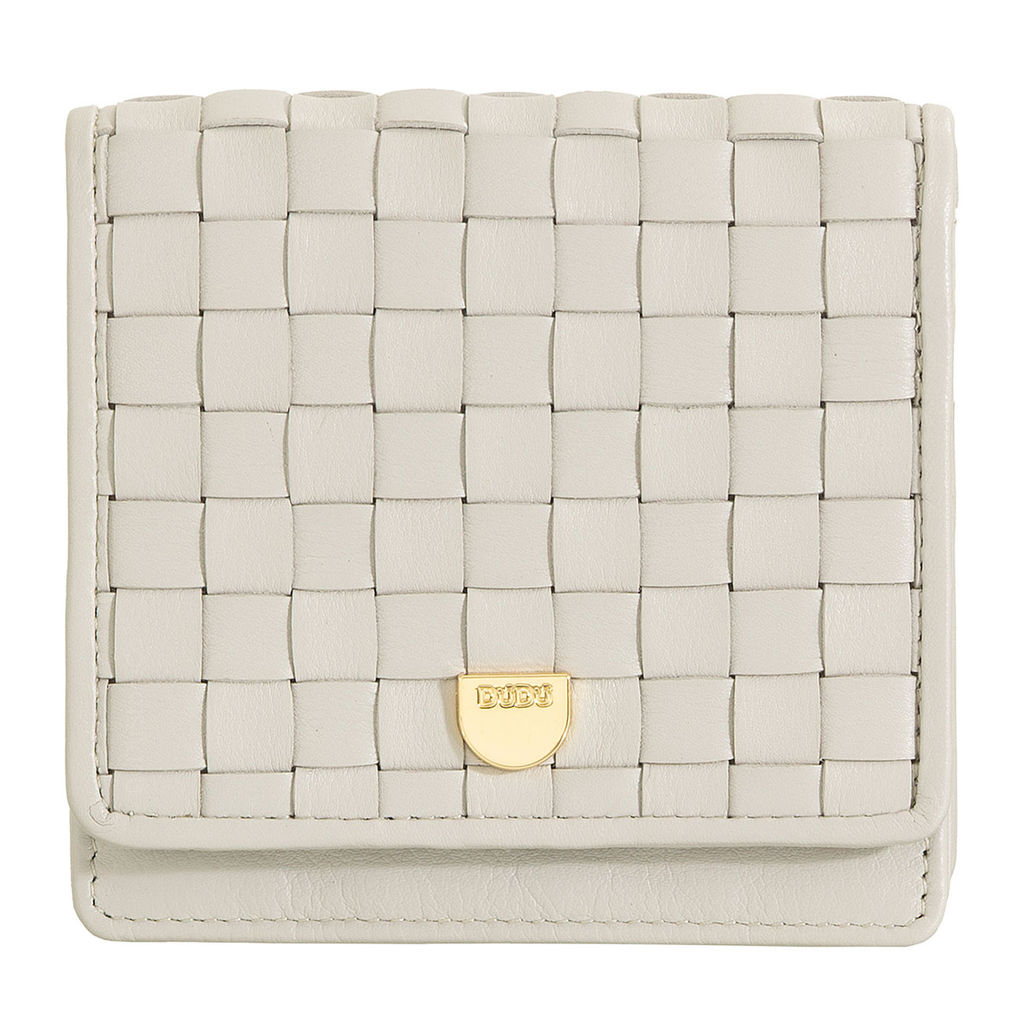 Итальянский кожаный кошелек DuDu серии Flores | жемчужный серый - Dudubags фото 2