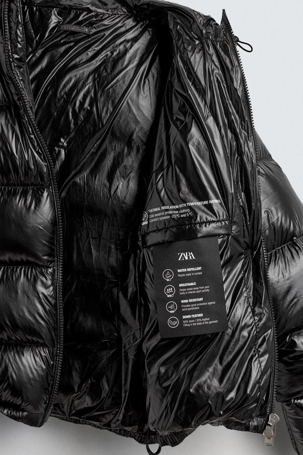 100% FEATHER WATER-REPELLENT DOWN JACKET - Zara фото 14