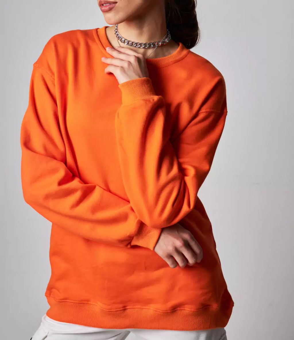 Свитшот #ОКТ1659, оранжевый