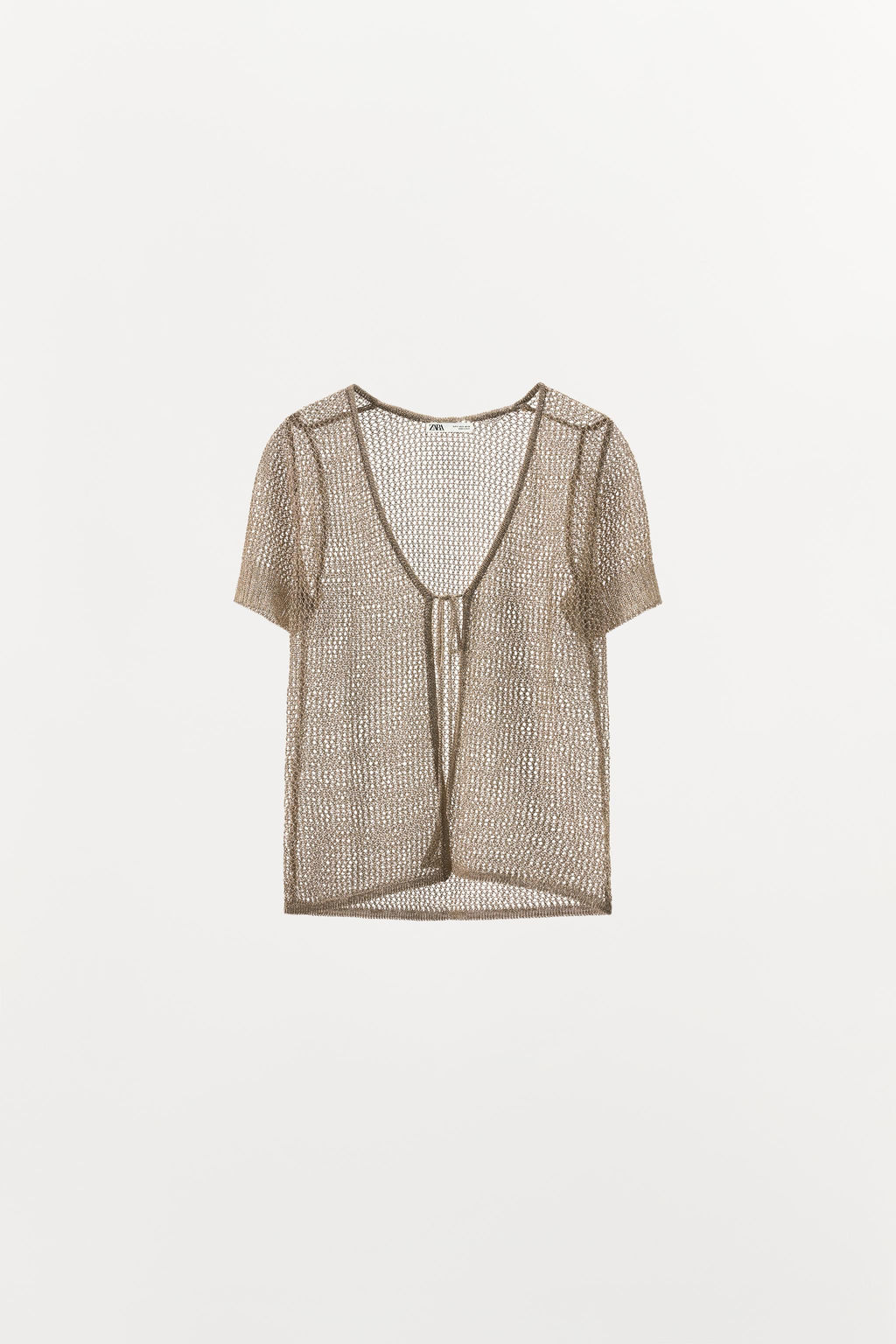 METALLIC THREAD MESH JACKET - Zara фото 3