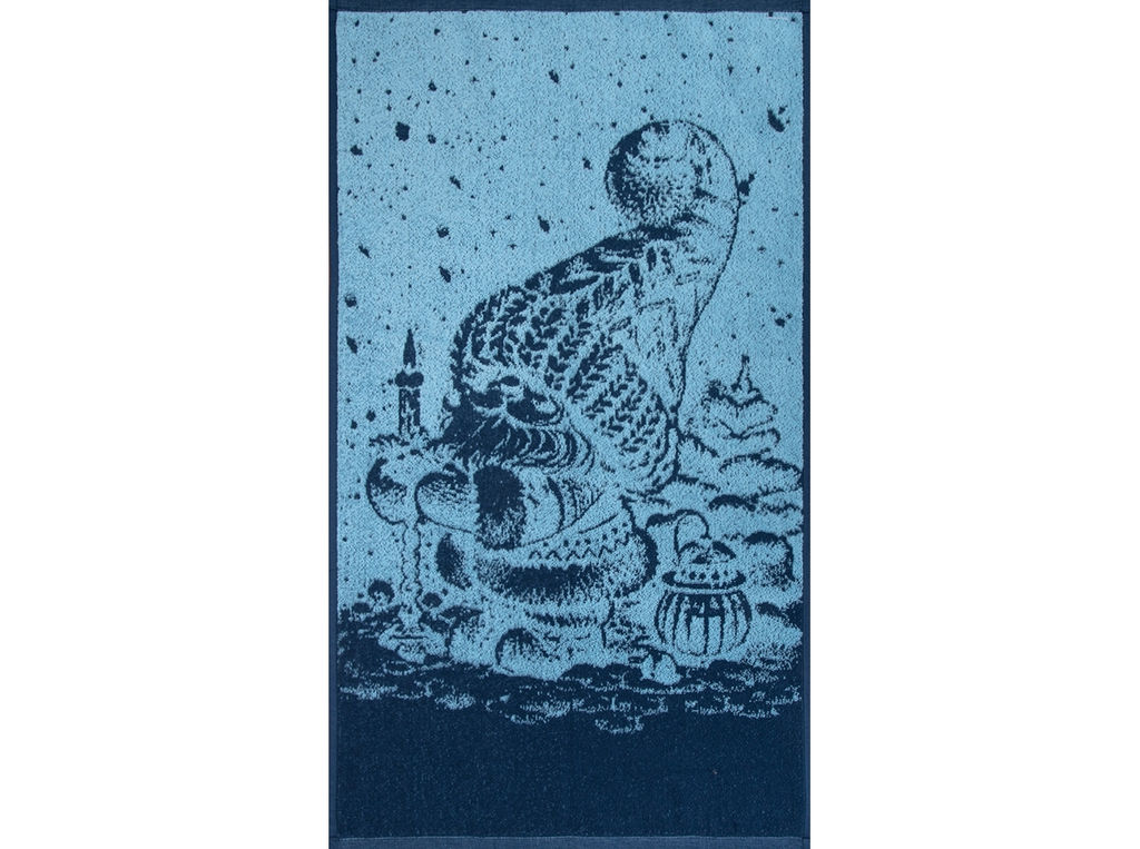 Полотенце махровое 6с103.412ж1 Рождественской ночью (джинс) 50х90см