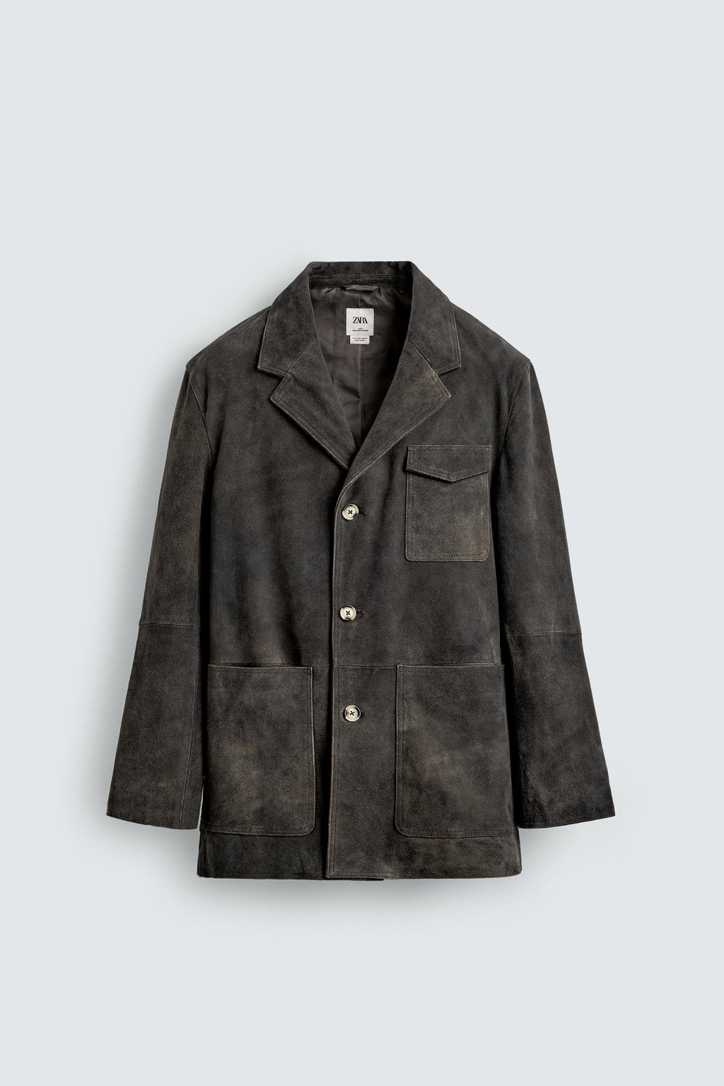 LIMITED EDITION SUEDE LEATHER BLAZER - Zara фото 17