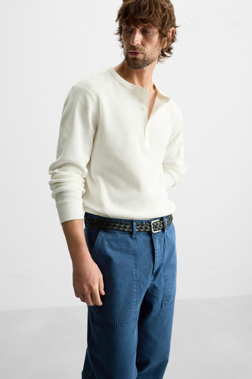 BUTTON-NECK T-SHIRT - Zara фото 6