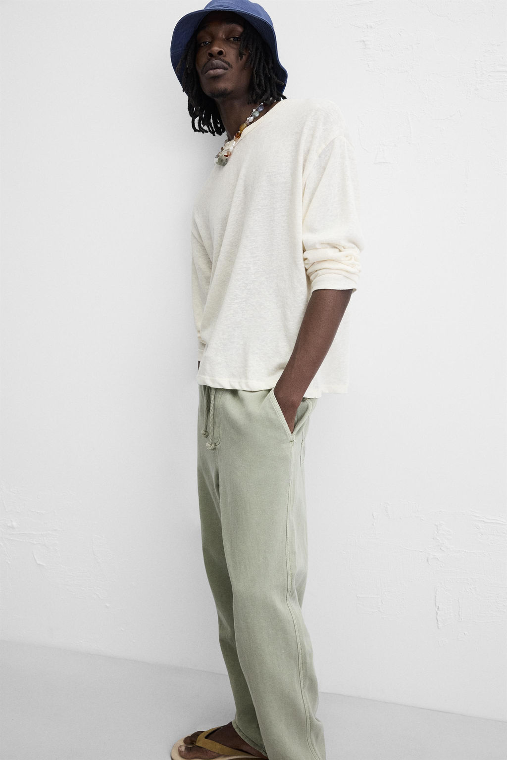 COTTON - LINEN TROUSERS