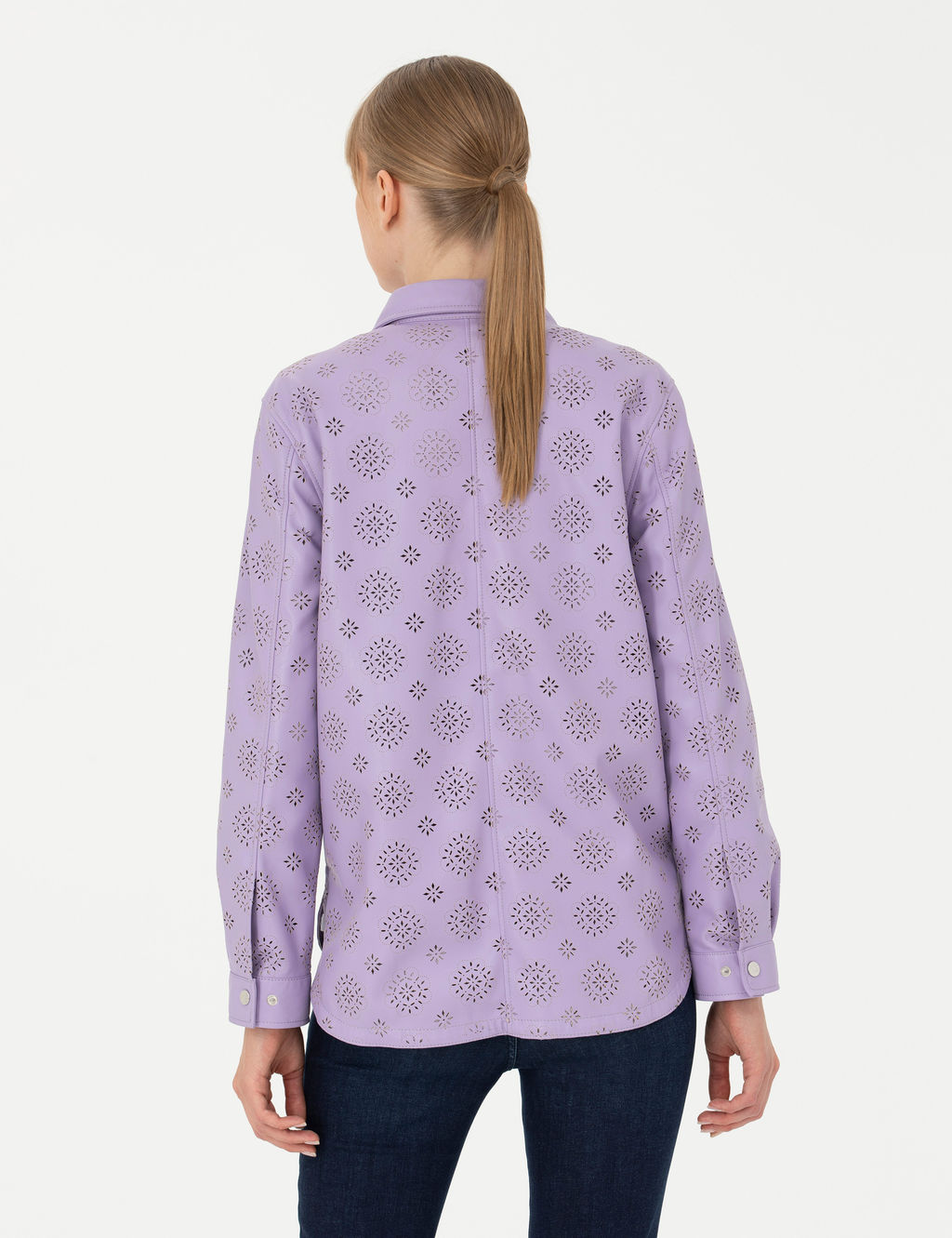 Eflatun Comfort Fit Uzun Kollu G_mlek