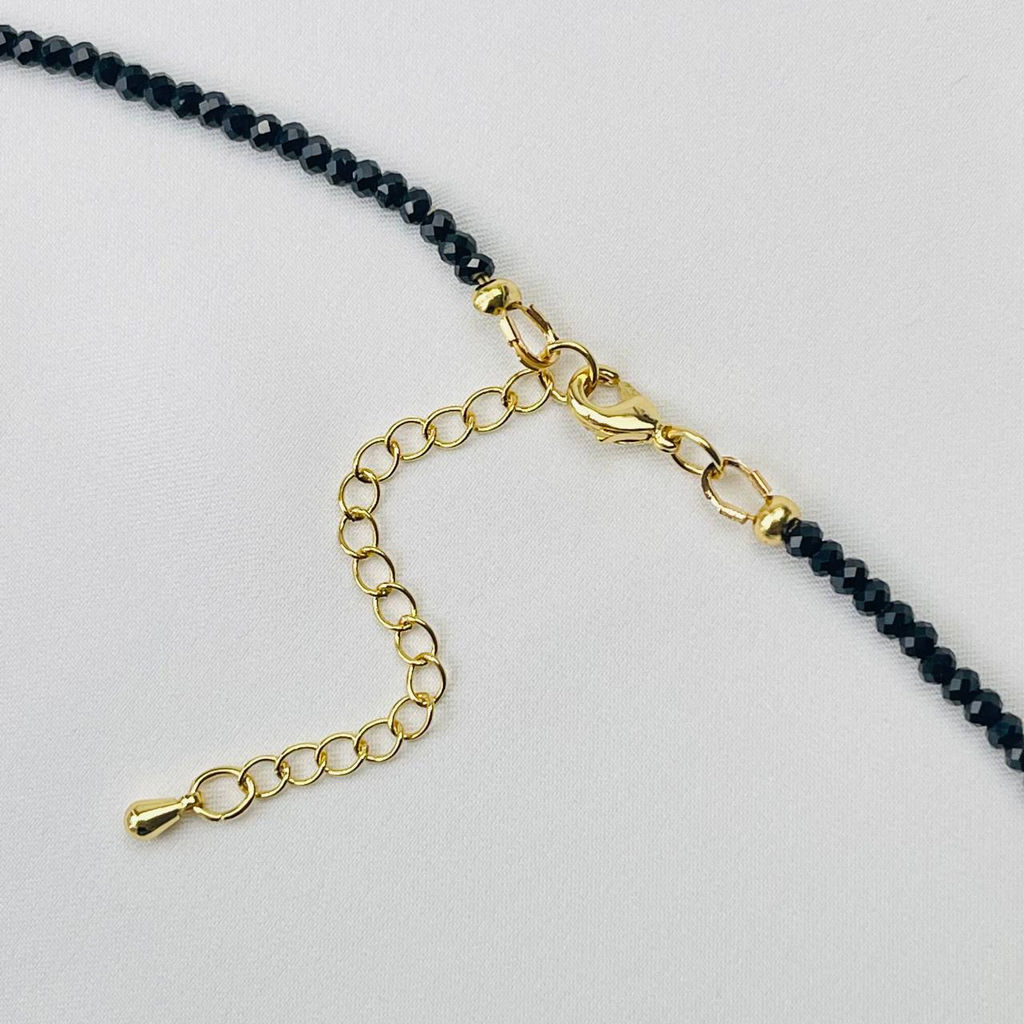 Чокер из черной Шпинели и Жемчуга 38 см +