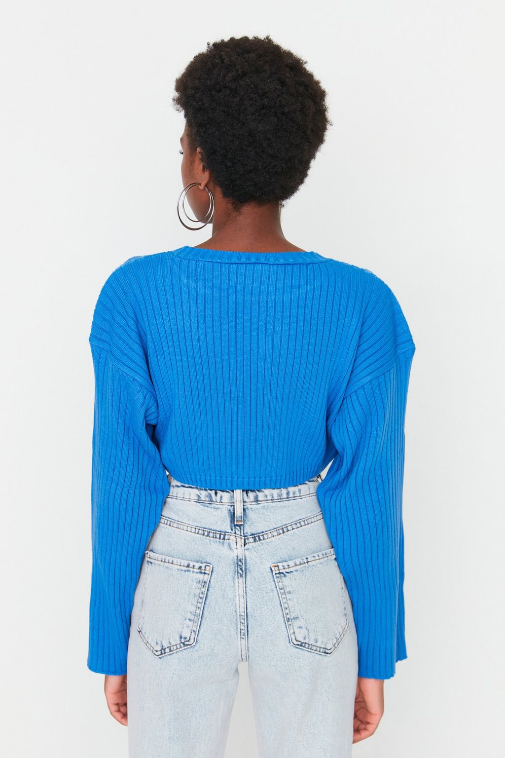 Mavi Super Crop Basic Triko Kazak TWOAW23KZ01068