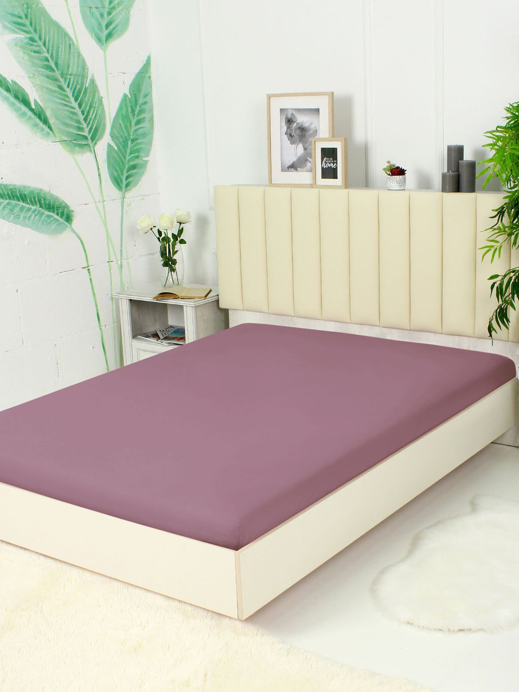 Простыня трикотажная на резинке - Какао 140х200х20