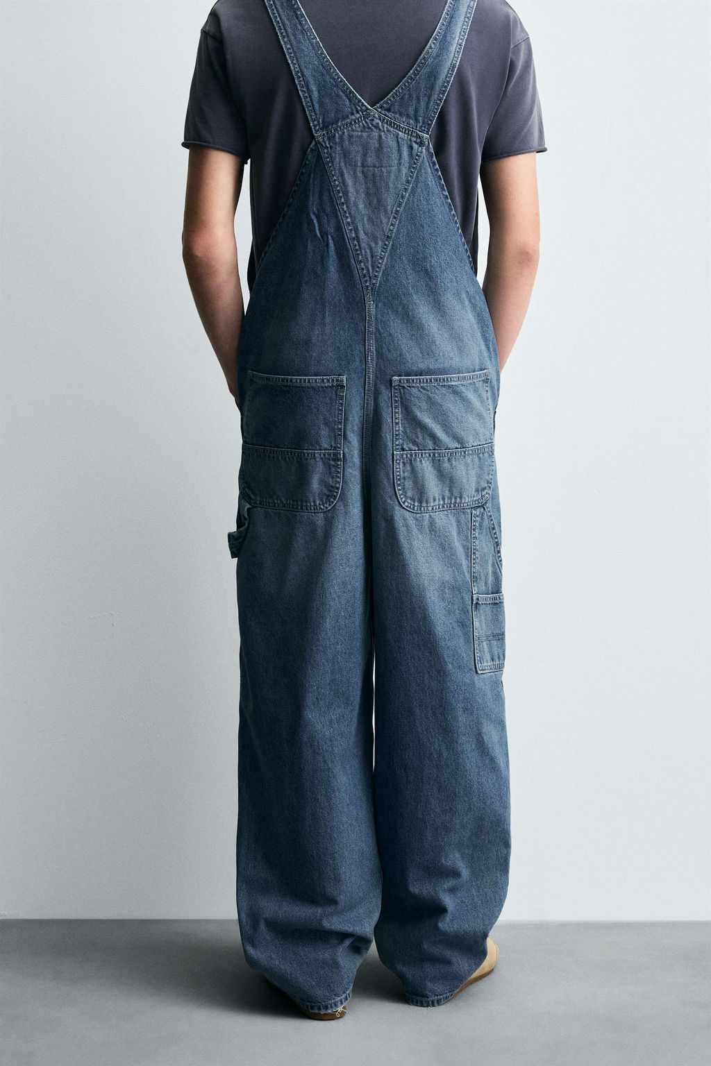 BAGGY FIT DENIM DUNGAREES - Zara фото 3