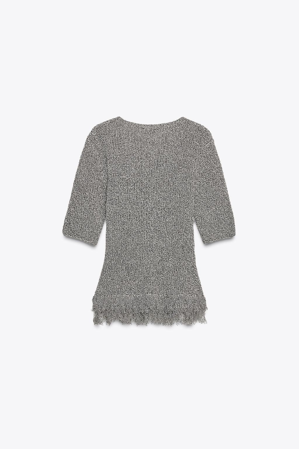 FITTED KNIT TOP WITH FRINGING - Zara фото 5