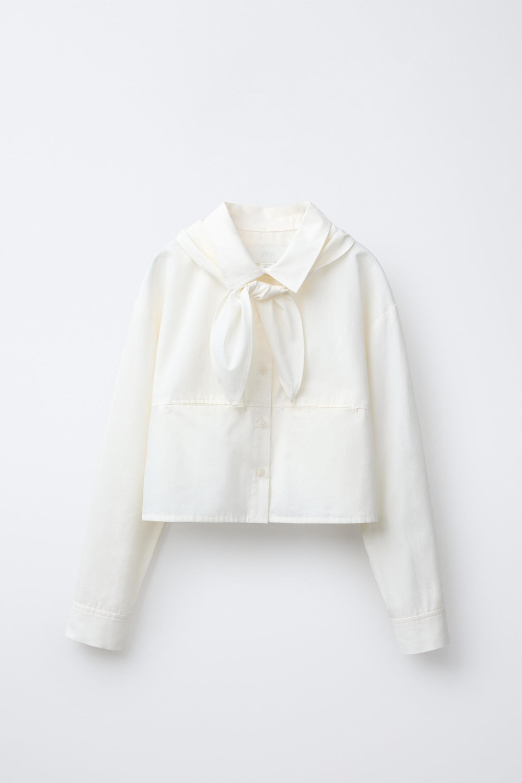 CROPPED SHIRT WITH DETACHABLE SCARF