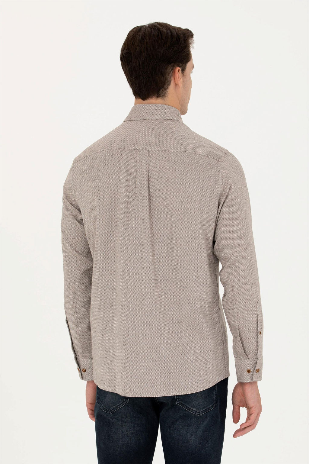 U. S. Polo Assn / Мужская рубашка с длинным рукавом кокосового цвета - U.s. polo assn фото 12