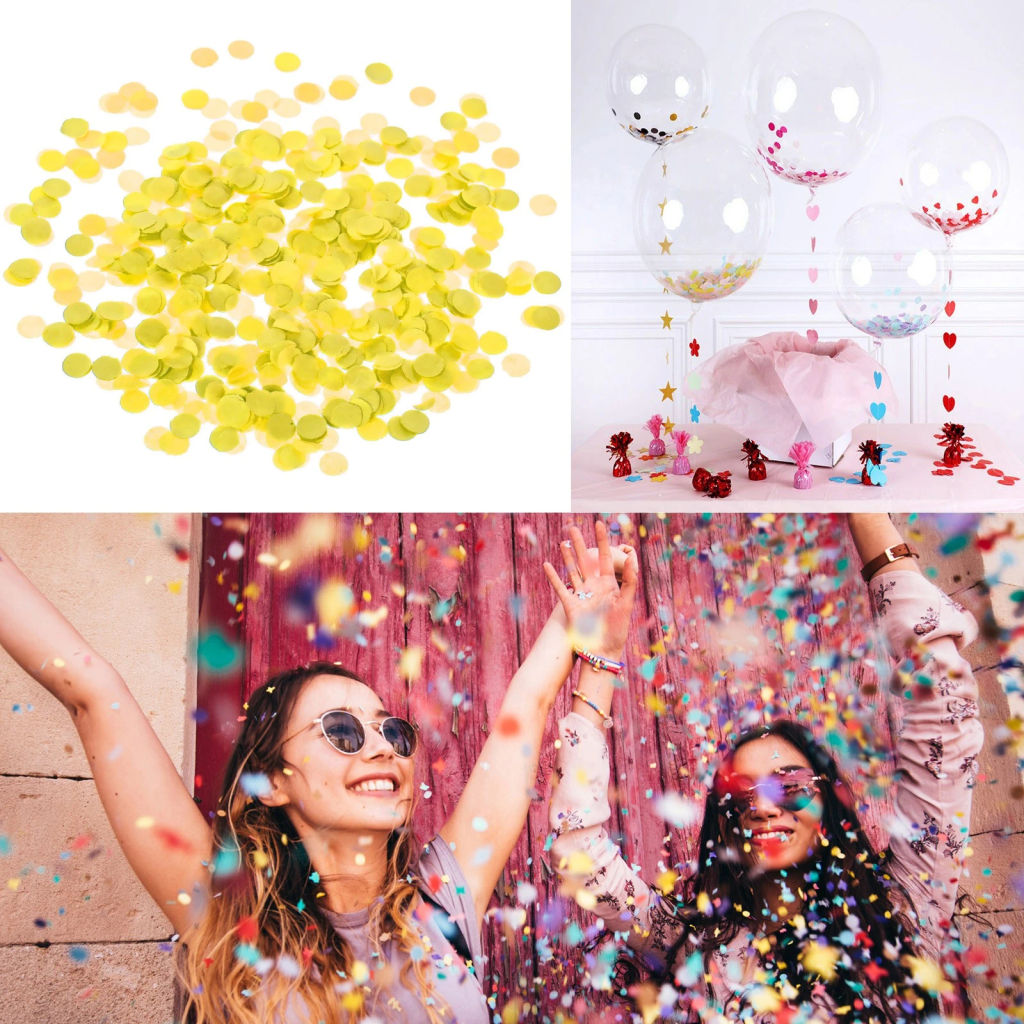 Цена за 5шт. Конфетти "Круги желтые" 10 г, бумага