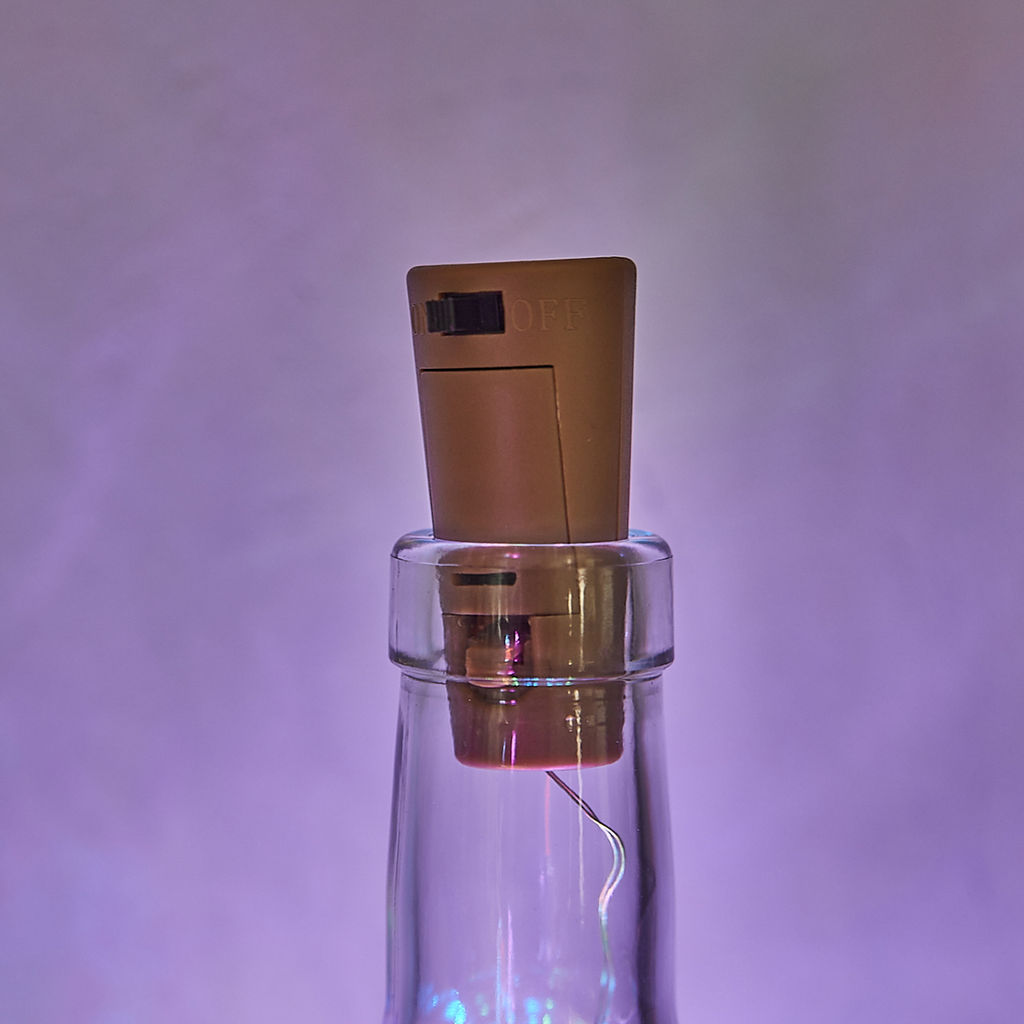 ULD-S0200-020/SСR/3LR MULTI IP20 WINESTOPPER Гирлянда светодиодная Роса с пробкой на батарейках 3*LR44(в/к), 2м. 20 светодиодов. Разноцветный свет. Провод медный. TM Uniel - Volpe фото 6