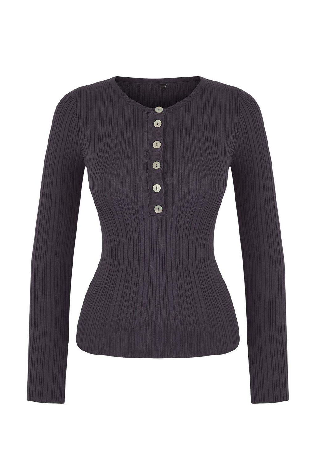 Wardrobe Essentials Antrasit Fitted/Vucuda Oturan Fitilli Triko Kazak | TWOAW26KZ00083 - Trendyolmilla фото 5