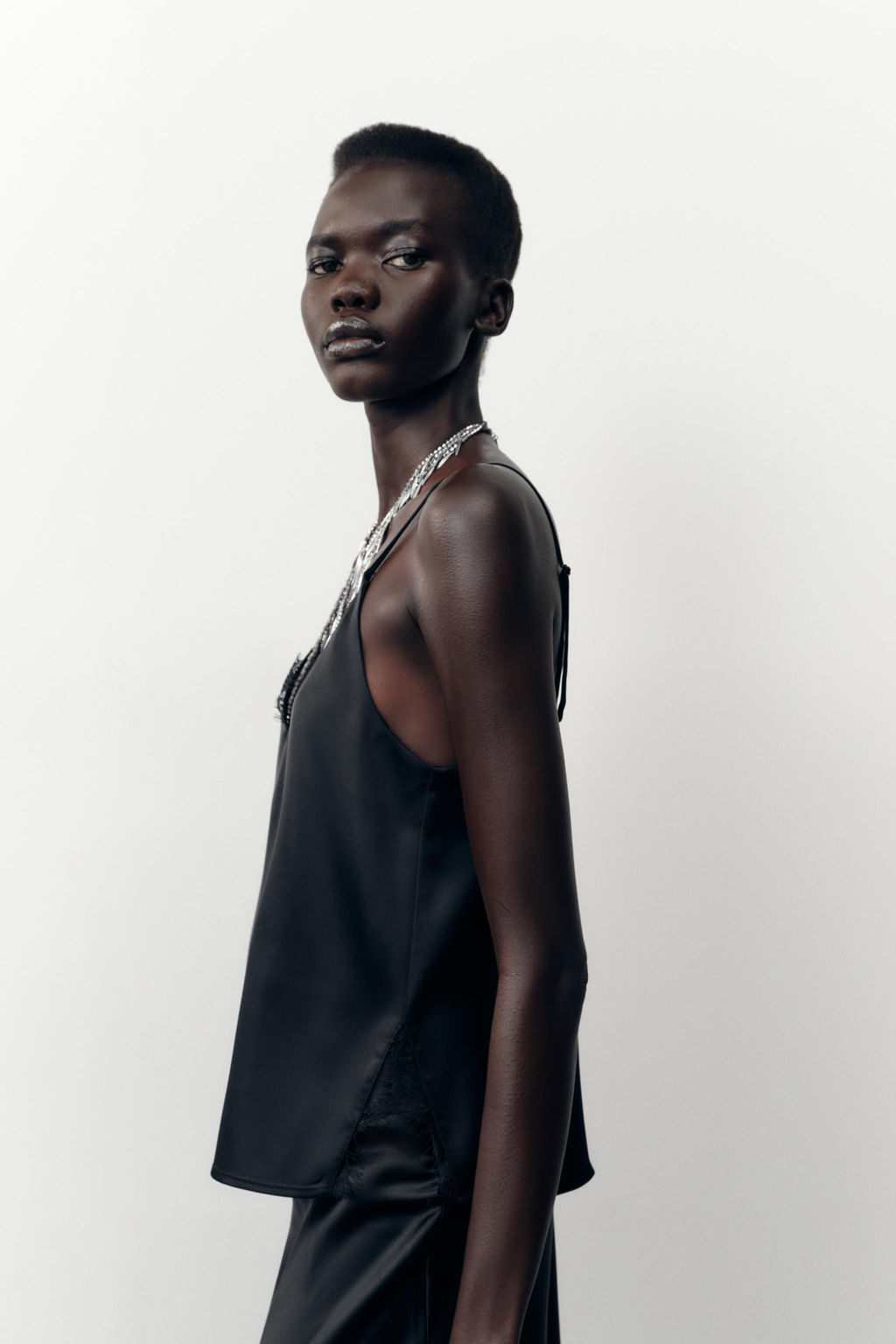 SATIN TOP WITH LACE - Zara фото 9