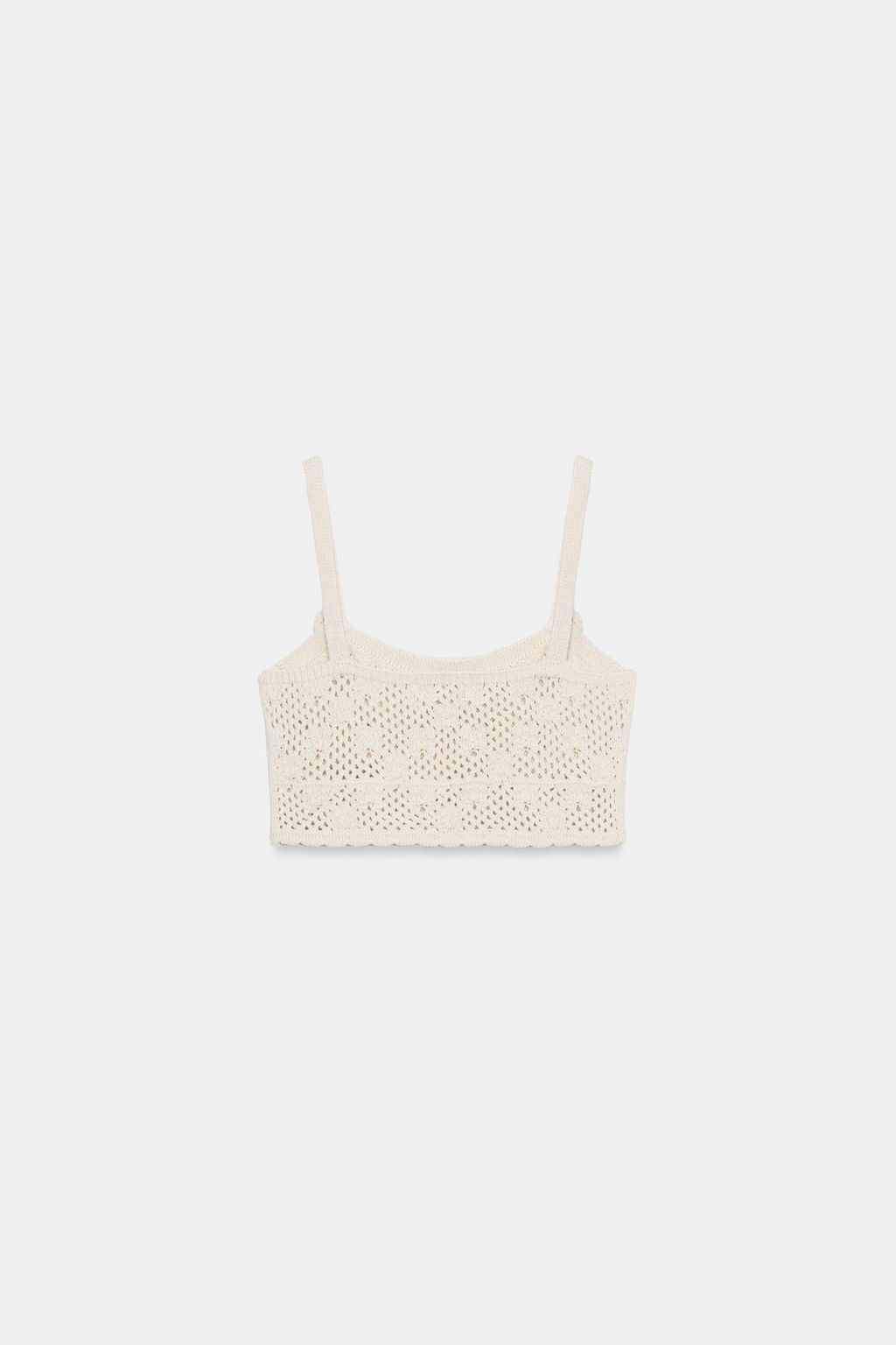 TOP PUNTO POINTELLE FLORES / Beige claro