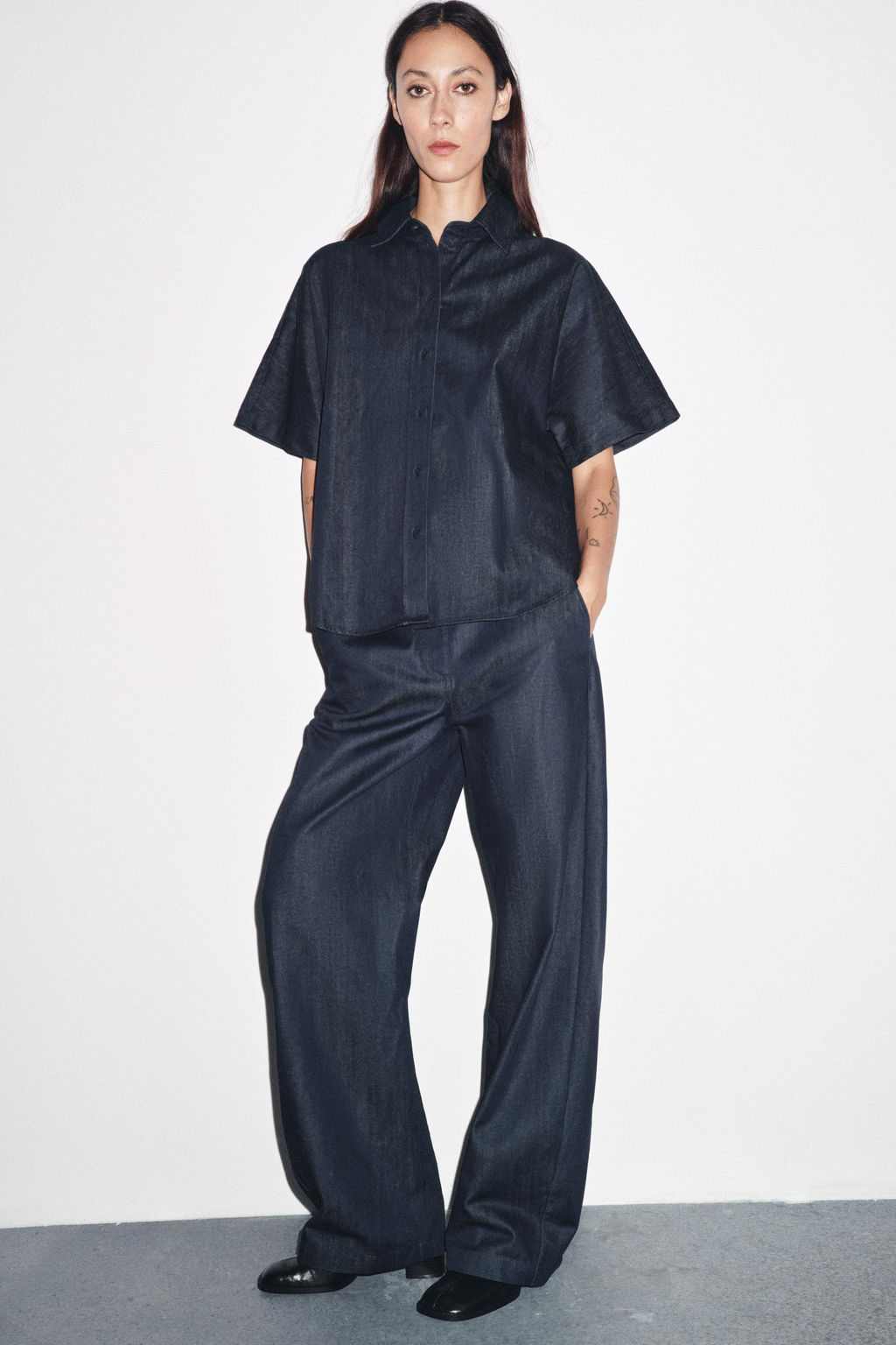 ZW COLLECTION DENIM SHIRT - Zara фото 4