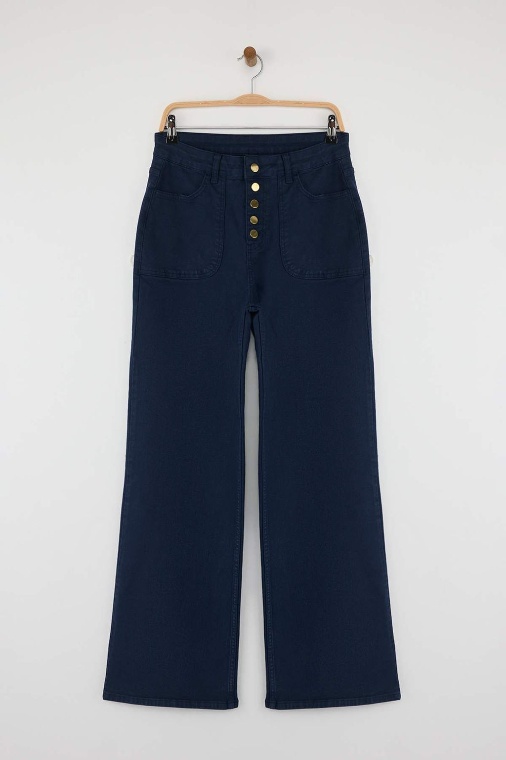 Kahverengi Dugme Detayl? Yuksek Bel Wide Leg Comfort Esnek Jeans TWOAW26JE00017 - Trendyolmilla фото 5