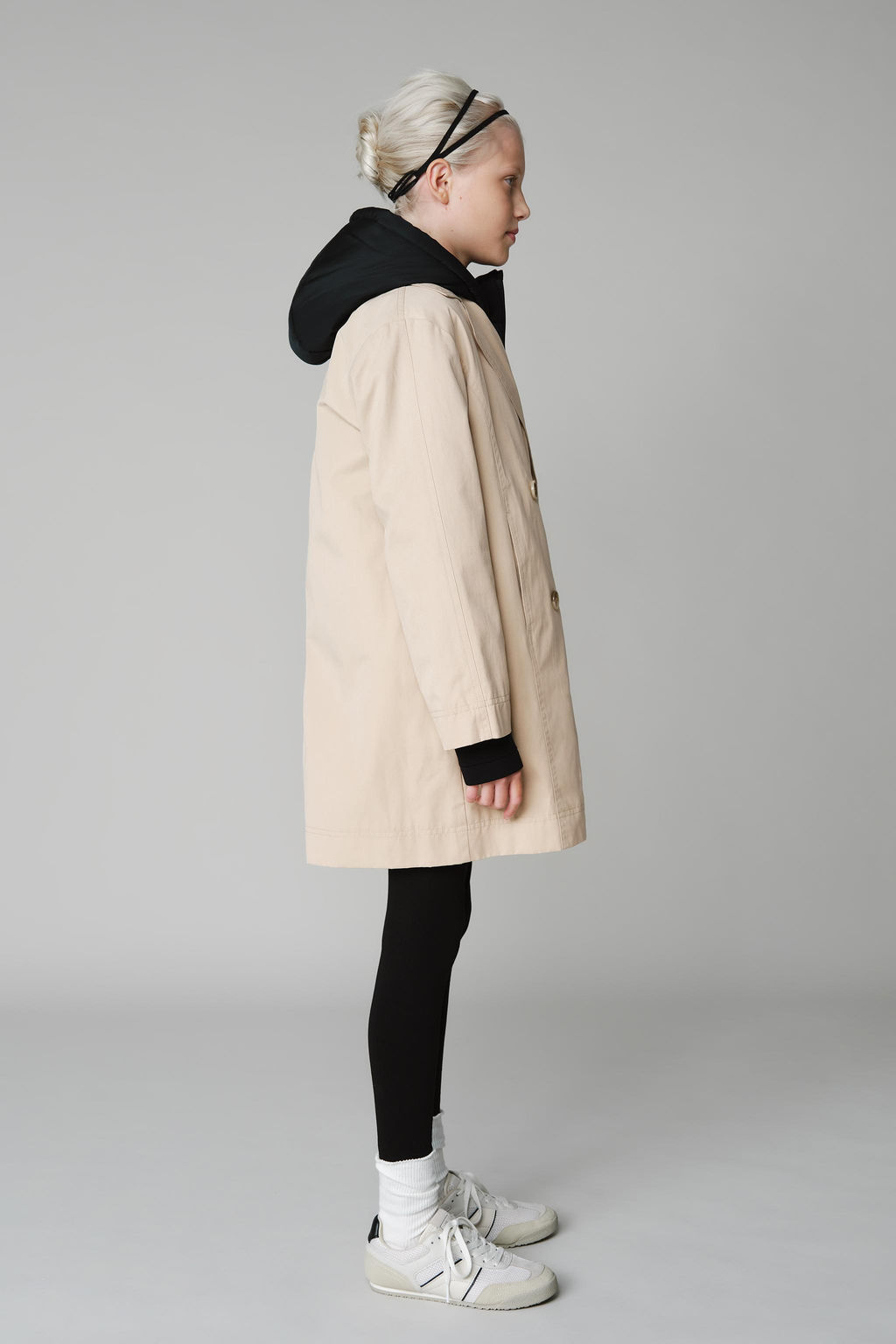 CAZADORA ACOLCHADA MANGAS EFECTO NEOPRENO / Negro